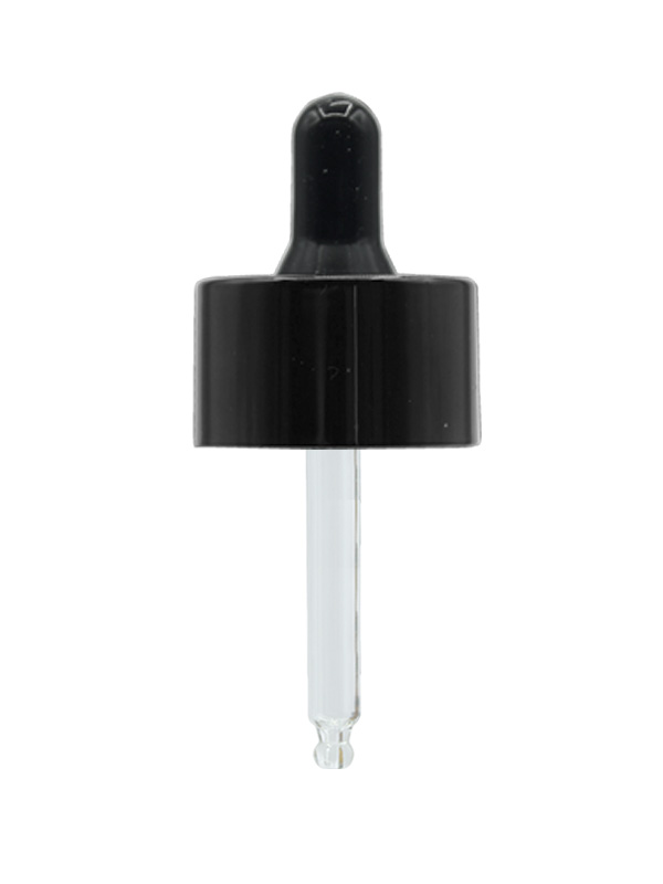 20/410MM DPK Double Wall Dropper - Black-With Glass Tube And Silicon Rubber Teat And Wiper Plug